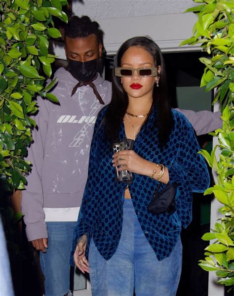 rihanna blue gucci shirt|Rihanna Wearing Blue Gucci Shirt To Dinner At Giorgio Baldi.